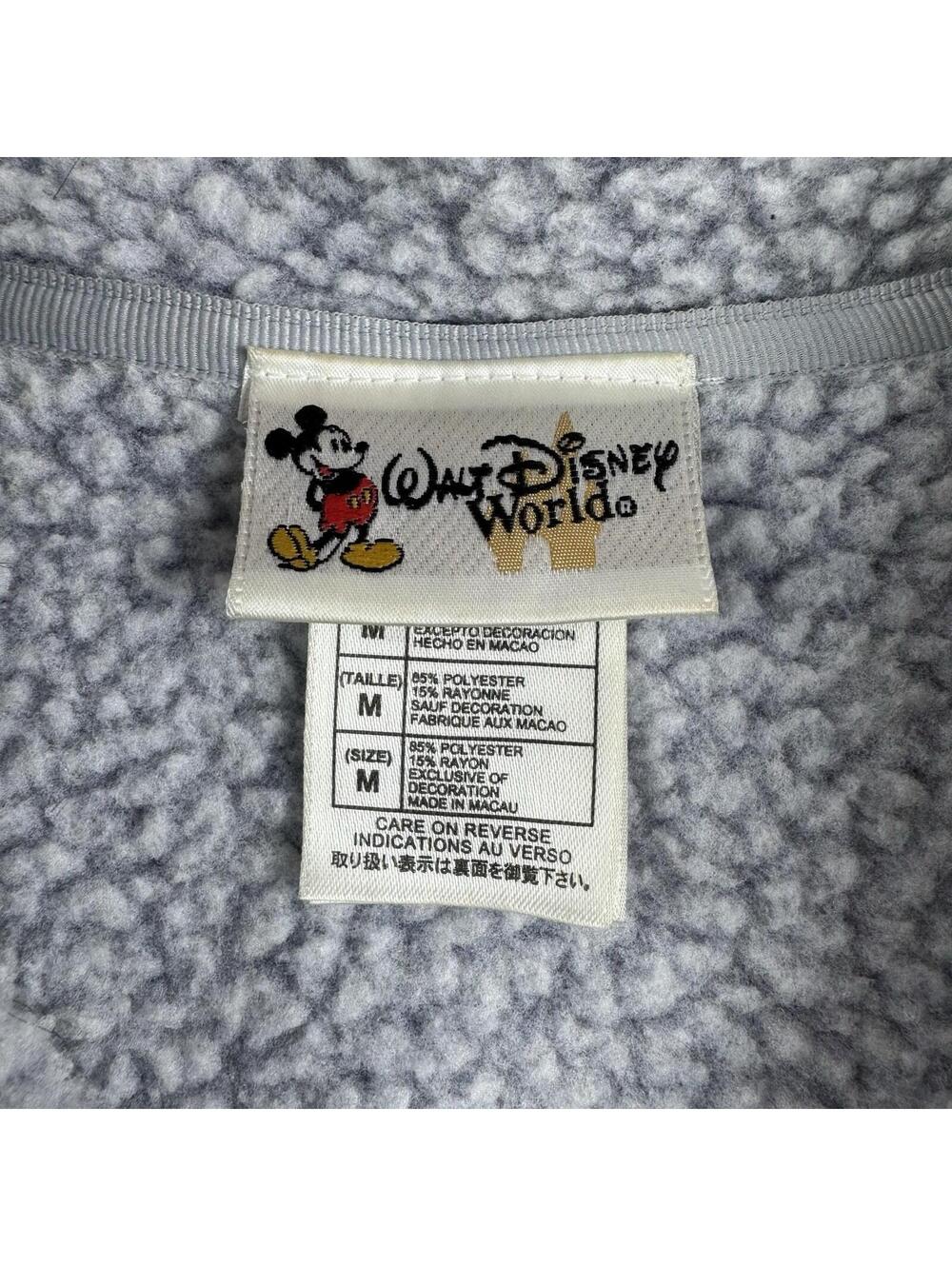 Vintage Walt Disney World Winnie the Pooh Piglet Fleece Jacket Women M Blue Y2K - Picture 3 of 9